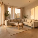 Aus 2D-Grundriss KI-generiertes fotorealistisches Raumbild