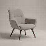 Fotorealistisches 3D-Modell eines Designer-Sessels in einem Rendering-Studio