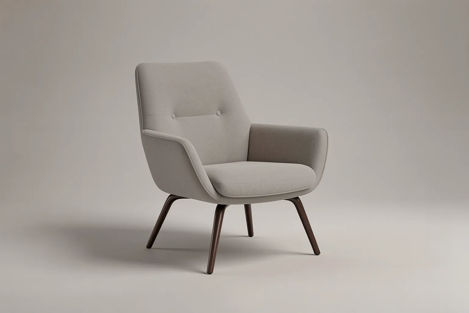 Fotorealistisches 3D-Modell eines Designer-Sessels in einem Rendering-Studio